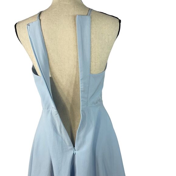 Lulus Small Skater Dress Call to Charms Racerback Apron Neckline Sleeveless Blue - Picture 6 of 8
